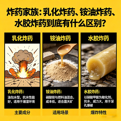 浙江炸药家族：乳化炸药、铵油炸药、水胶炸药到底有什么区别？